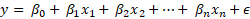 Standard linear regression equation